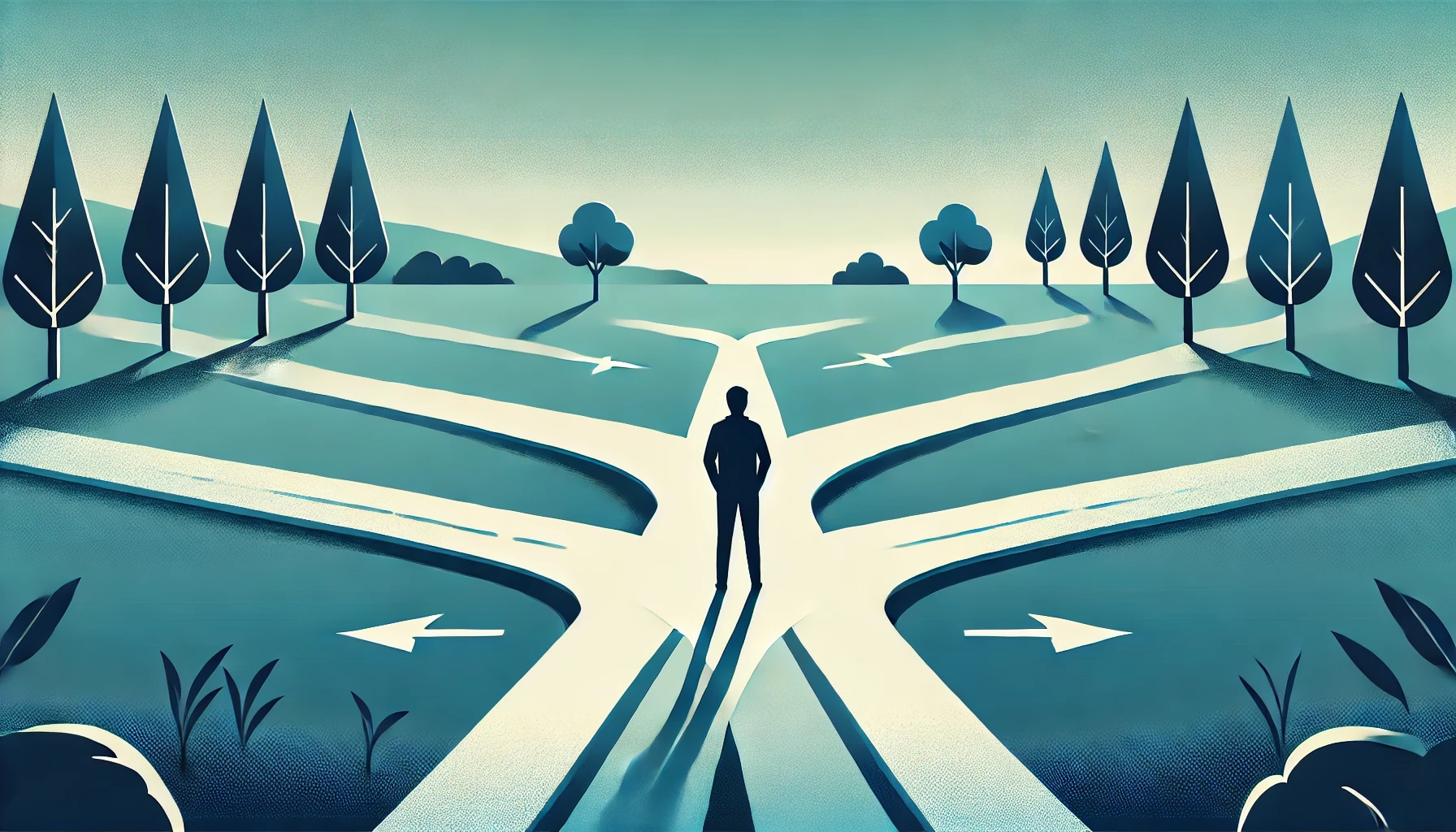 persona viendo diferentes caminos que representan los diferentes tipos de negocios